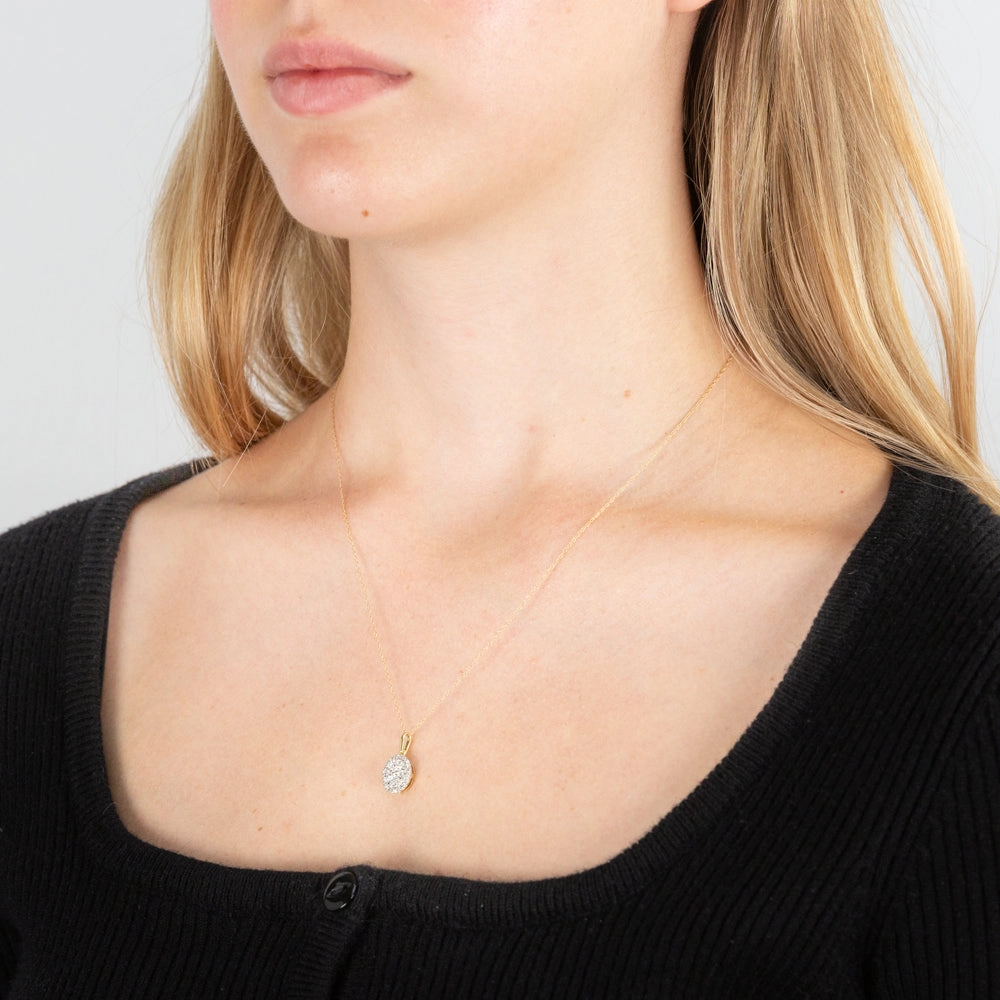 Luminesce Lab Grown Oval Diamond Pendant in 9ct Yellow Gold