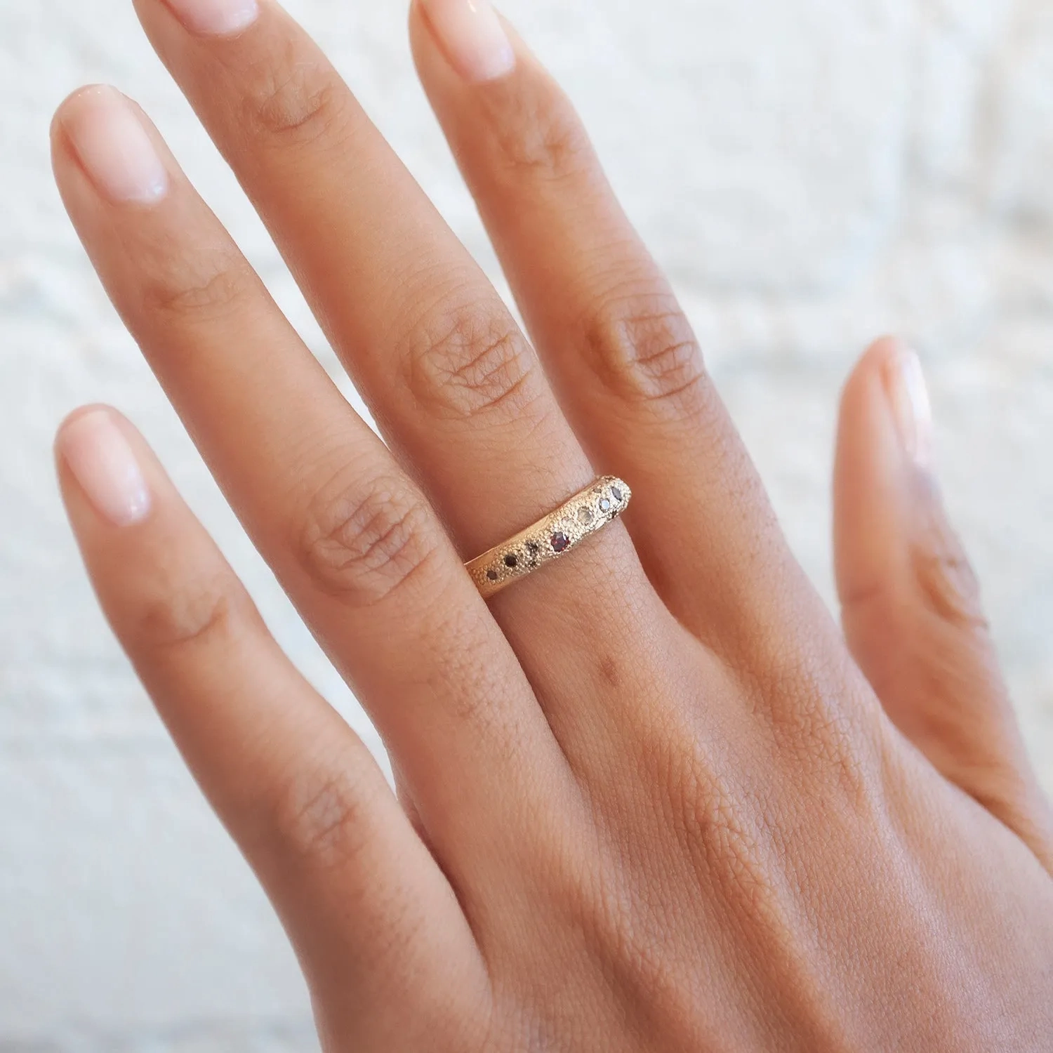 LXXVIII Cognac &amp; Champagne Diamond Scatter Band