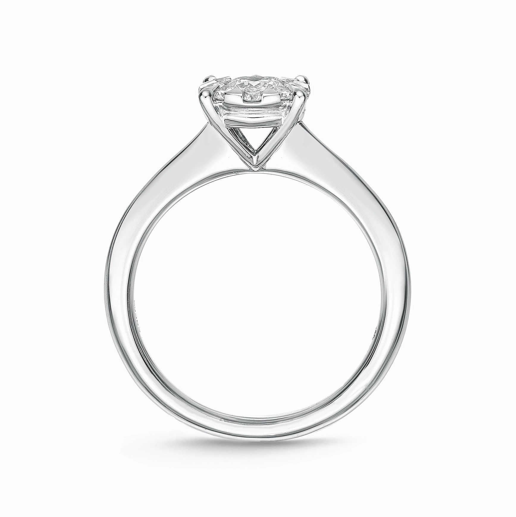 Memoire 18ct White Gold 0.45 Carat Diamond Bouquet Solitaire Ring
