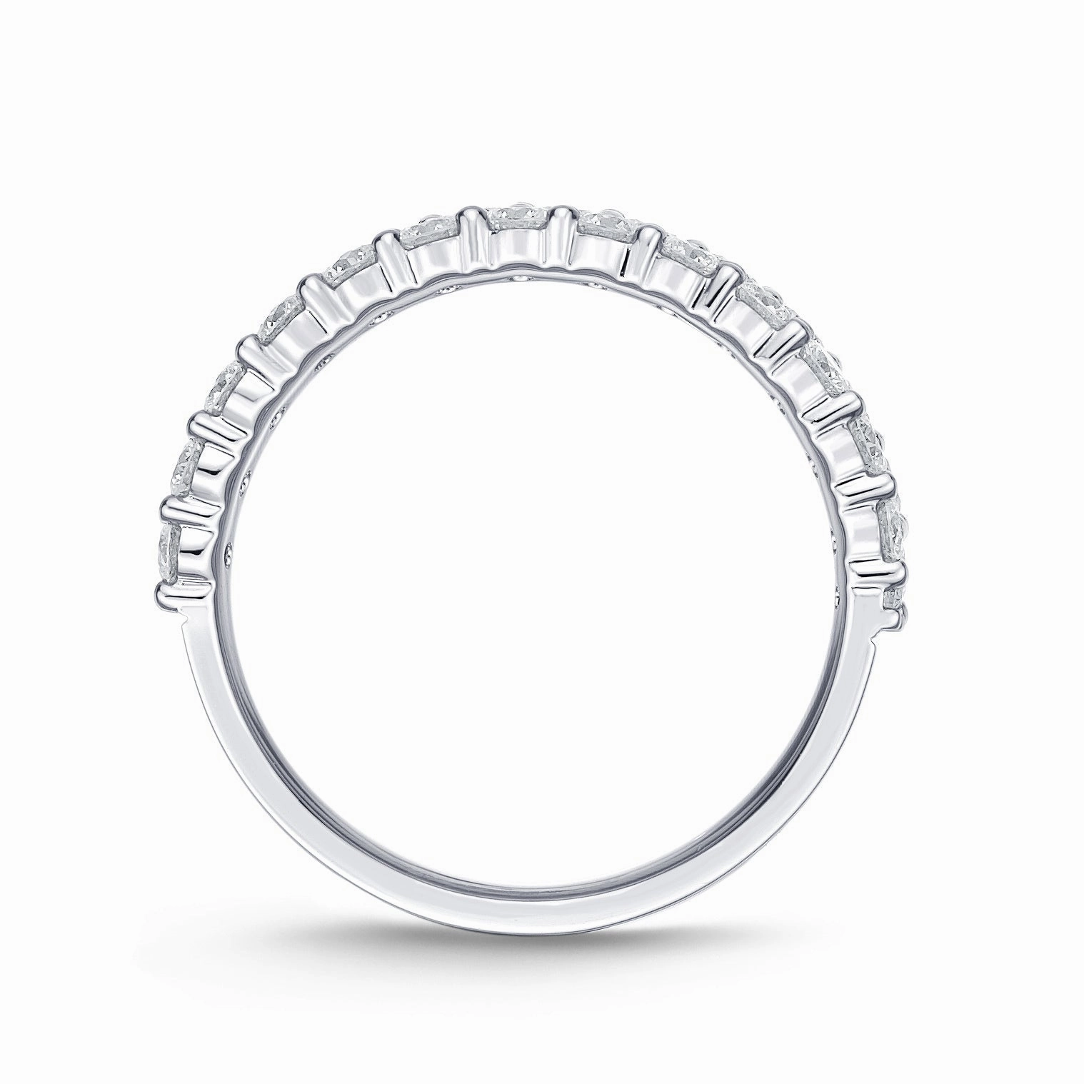 Memoire 18ct White Gold 1 Carat Diamond Paramount Half Round Eternity Ring 4.5mm