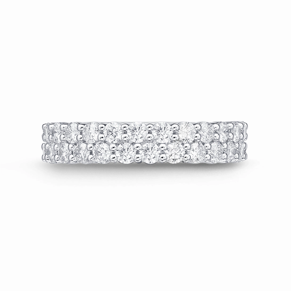 Memoire 18ct White Gold 1 Carat Diamond Paramount Half Round Eternity Ring 4.5mm