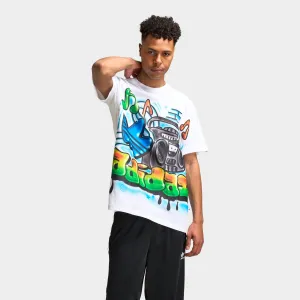 Mens Adidas adidas Q12 TS Street Airbrush T-Shirt / White