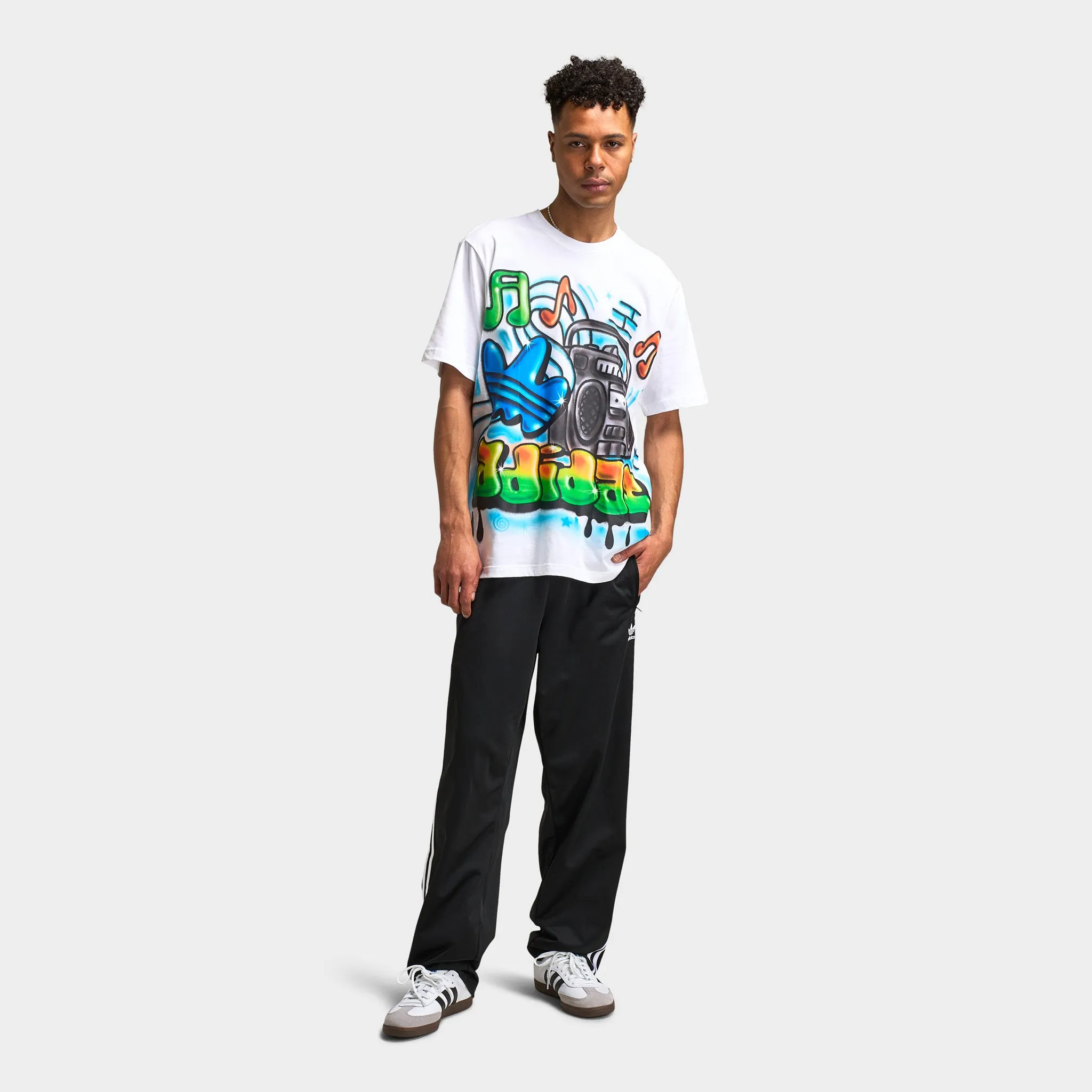 Mens Adidas adidas Q12 TS Street Airbrush T-Shirt / White