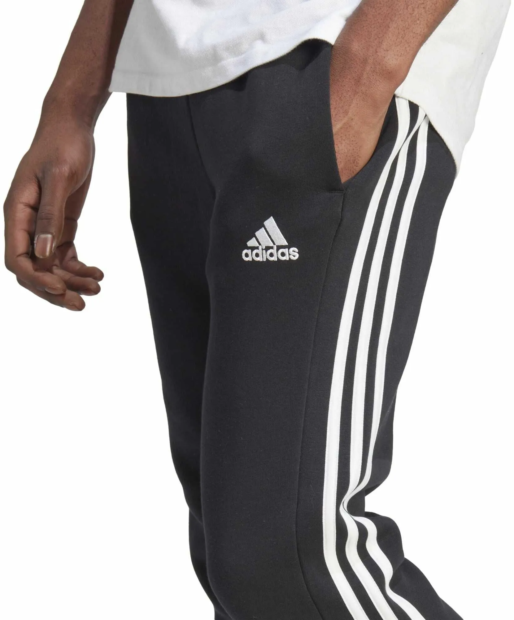 Men's Essentials Fleece 3-Stripes Tapered Cuff Joggers