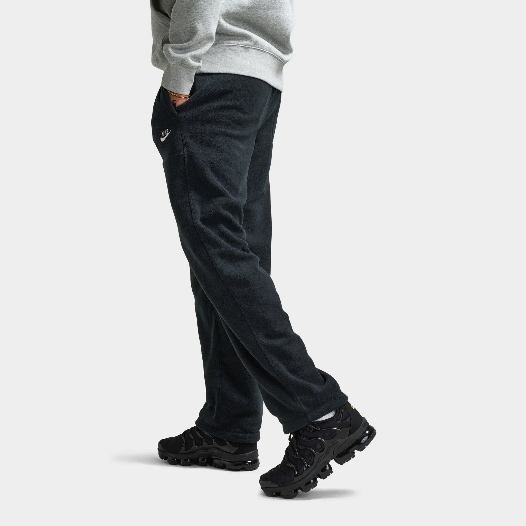 Mens Nike Nike Club Winterized Pants Black / White