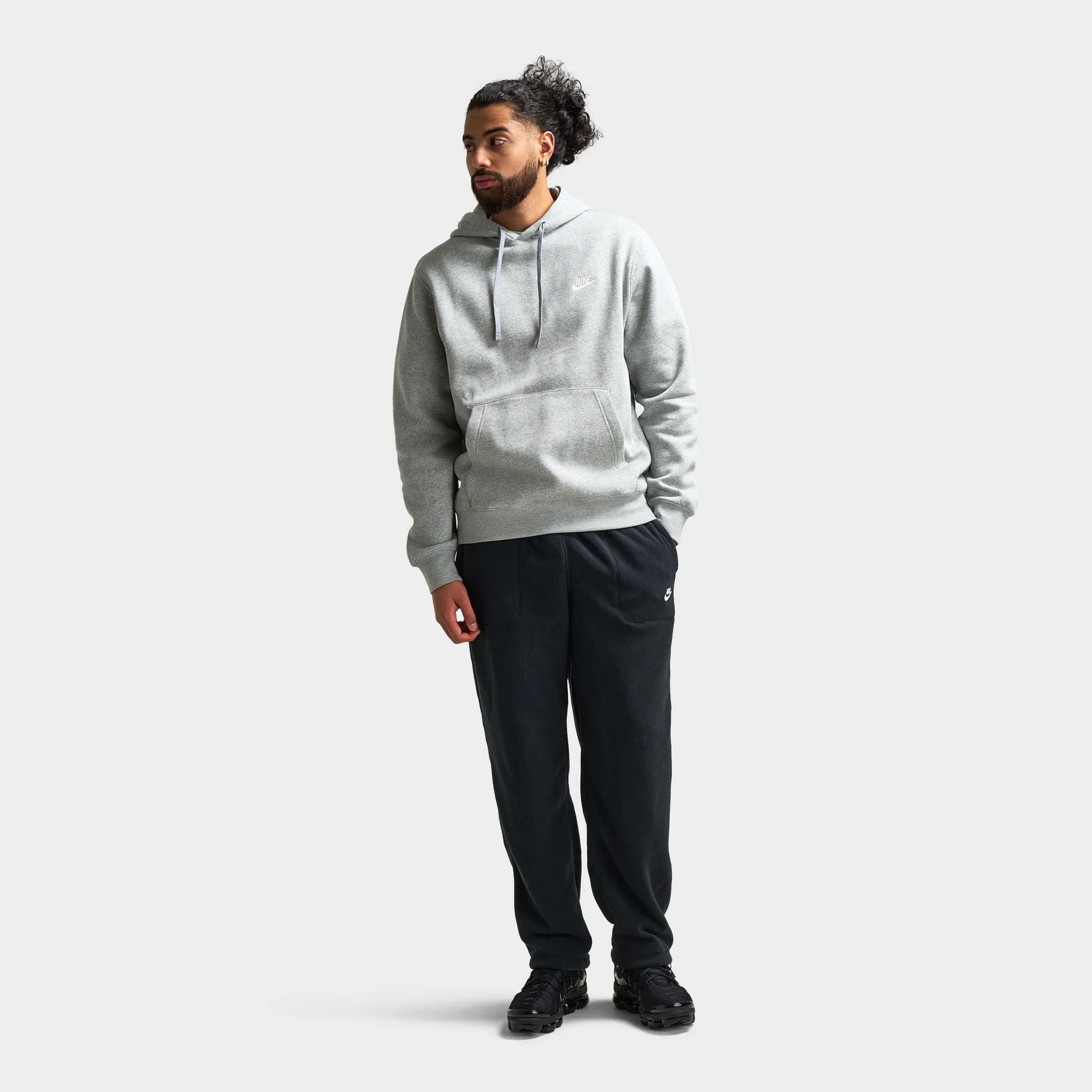 Mens Nike Nike Club Winterized Pants Black / White