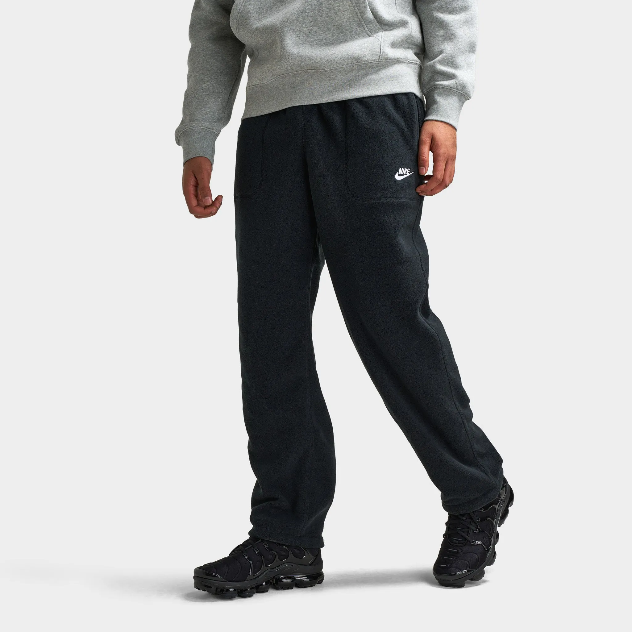 Mens Nike Nike Club Winterized Pants Black / White
