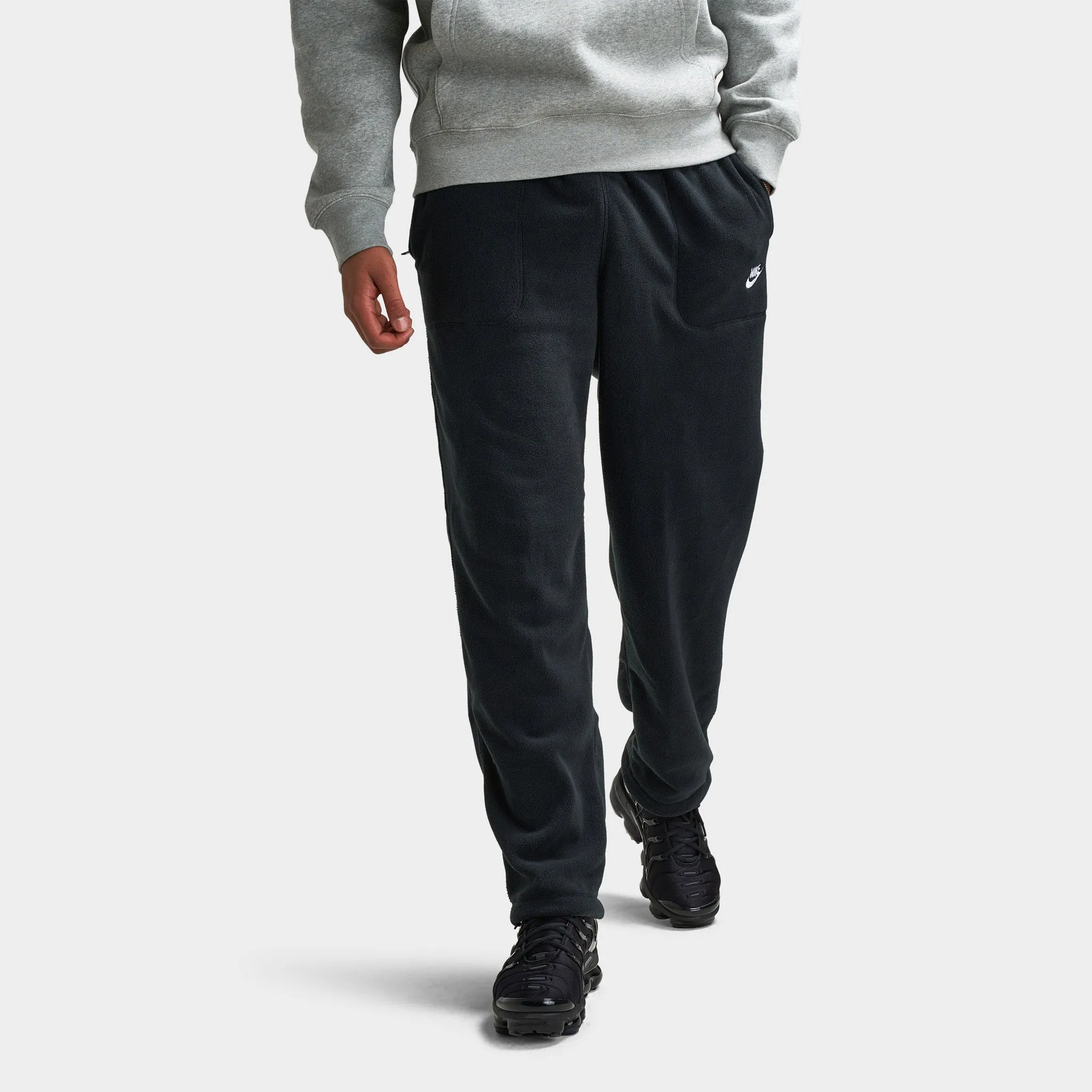 Mens Nike Nike Club Winterized Pants Black / White