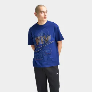 Mens Nike Nike Sportswear Max90 T-Shirt Blue Void / University Gold - Lt Crimson