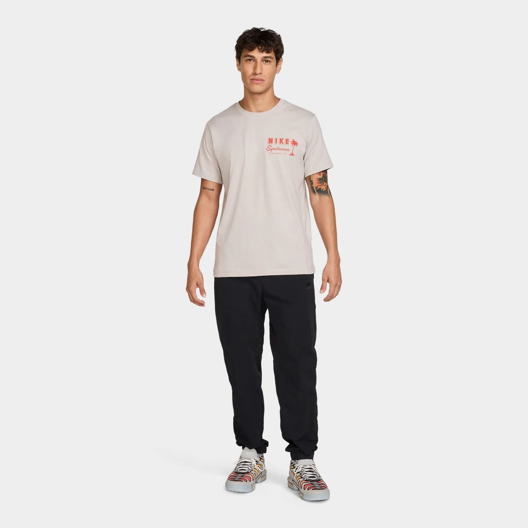 Mens Nike Nike Sportswear T-Shirt Sweet Light Iron Ore / Cinnabar