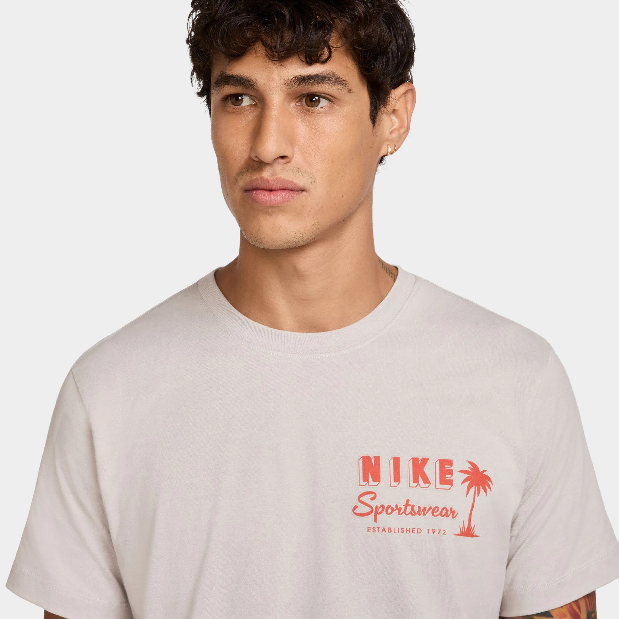 Mens Nike Nike Sportswear T-Shirt Sweet Light Iron Ore / Cinnabar