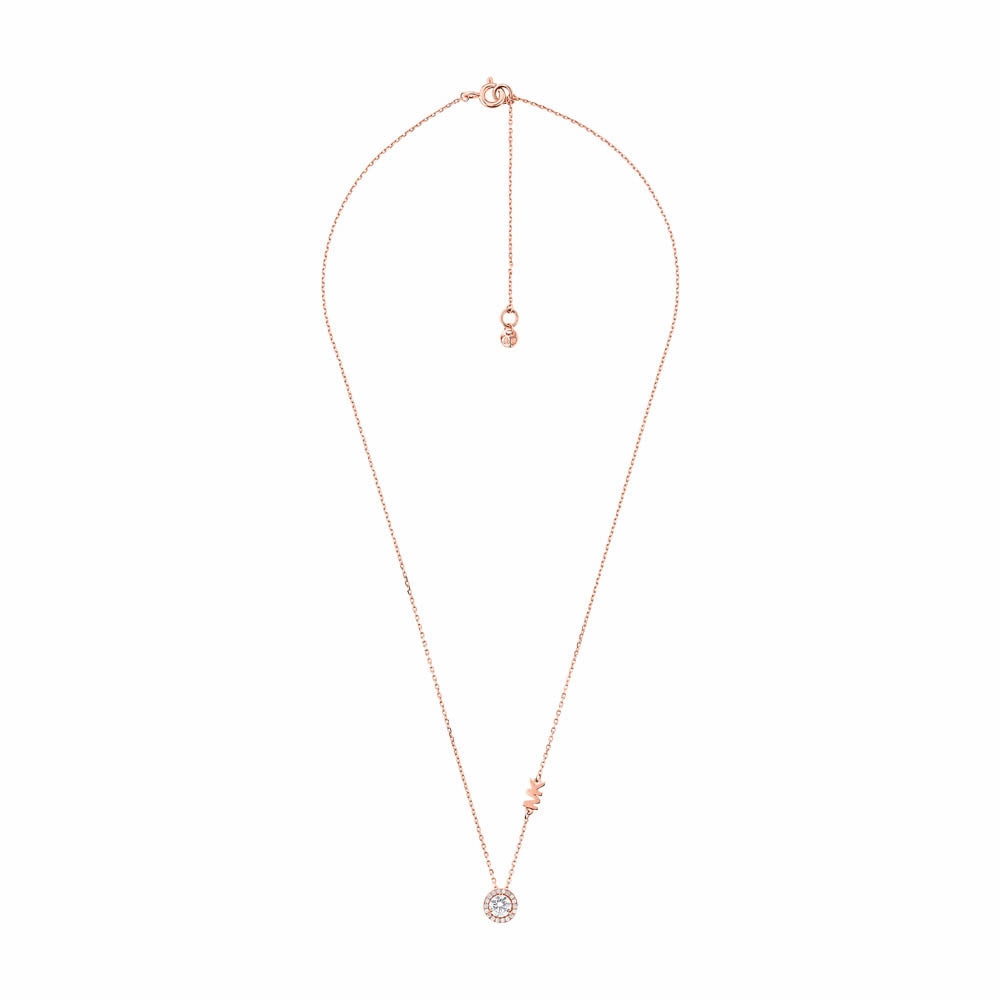 Michael Kors 14ct Rose Gold Plated  Sterling Silver Premium Round Pendant With Chain