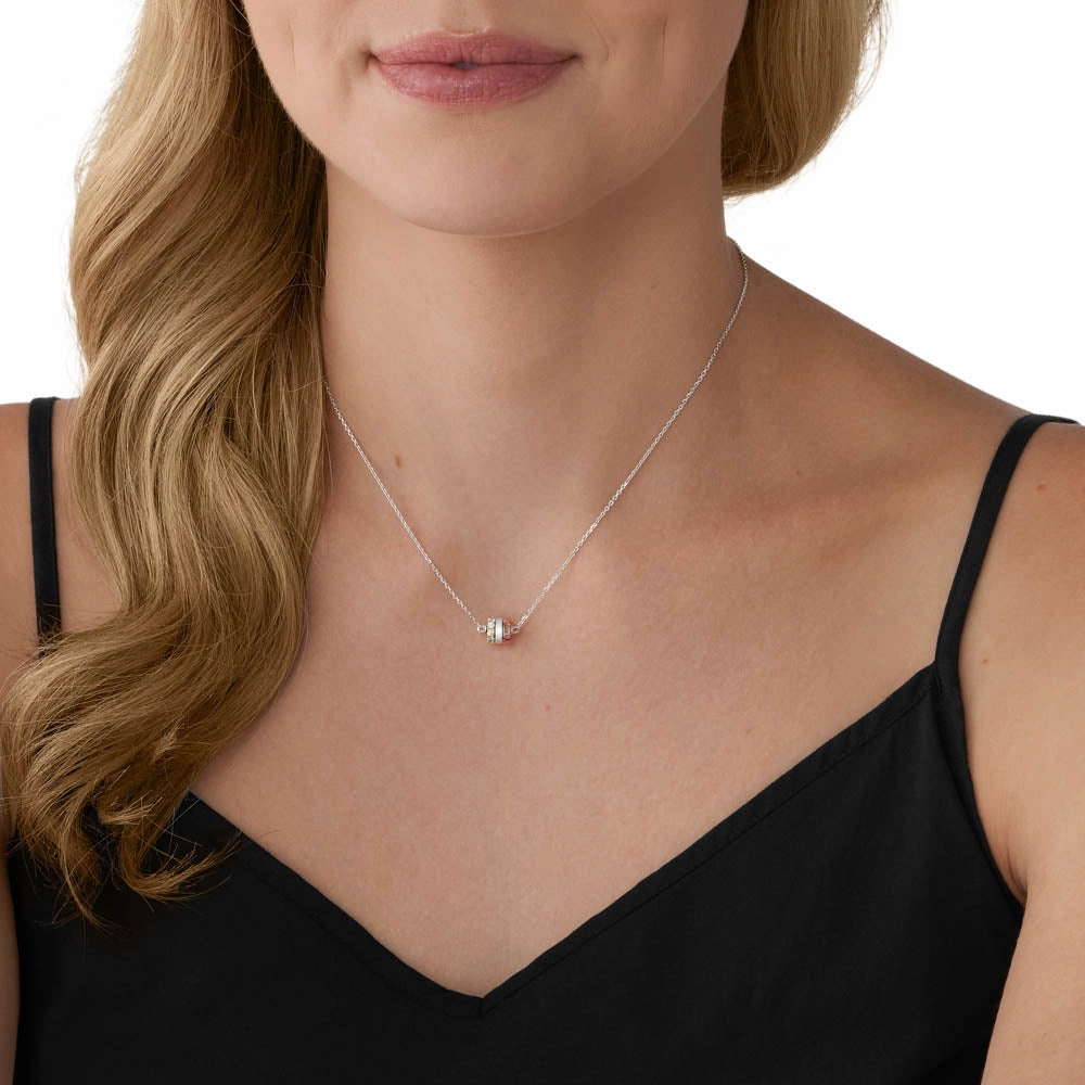 Michael Kors Multi Tone Gold And Rose Gold Plated Sterling Silver Premium Pendant With Chain