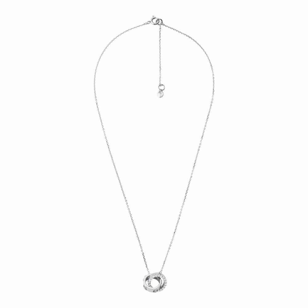 Michael Kors Sterling Silver Premium Interlocking Circle Pendant with Chain