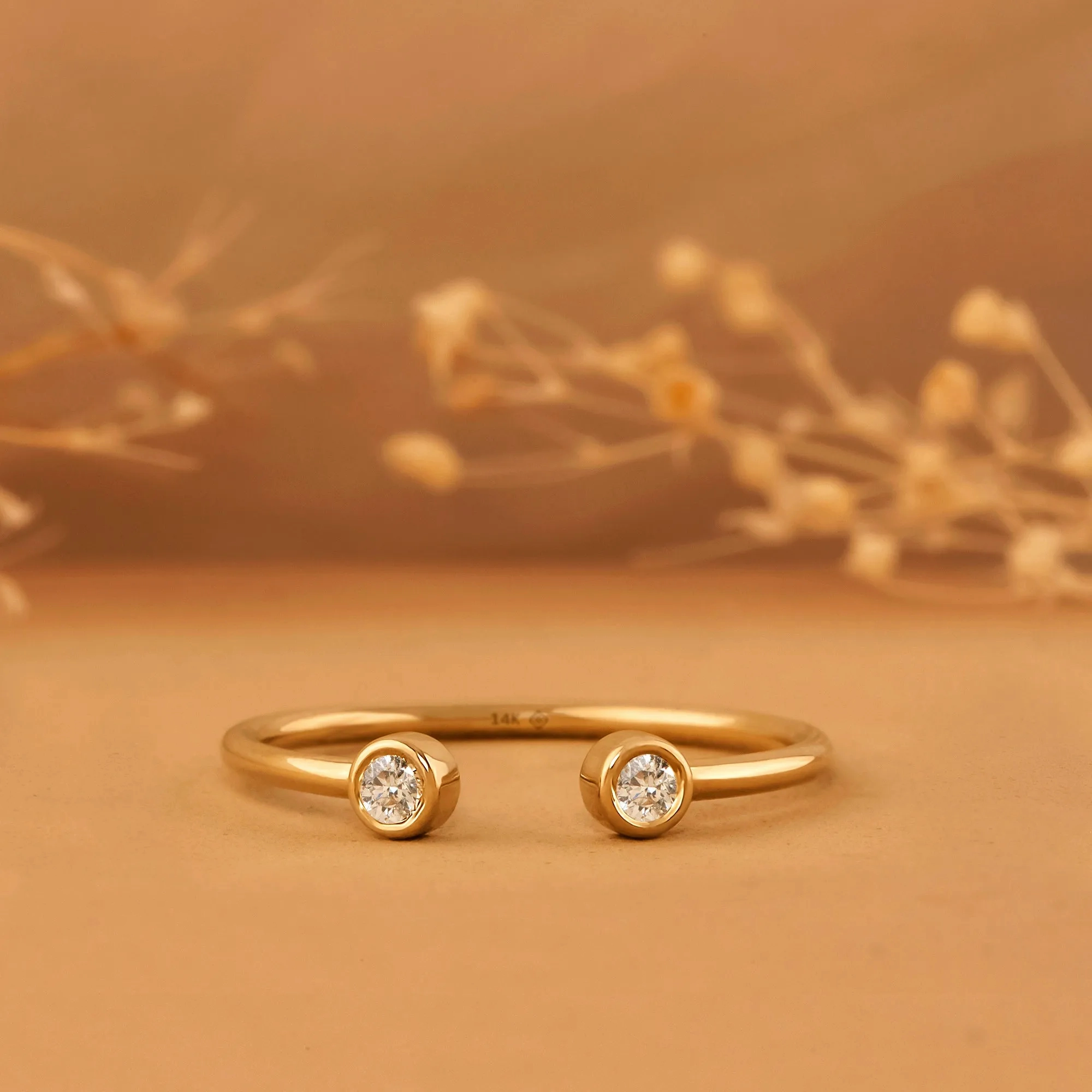 Mini Diamond Cuff Ring, Robin
