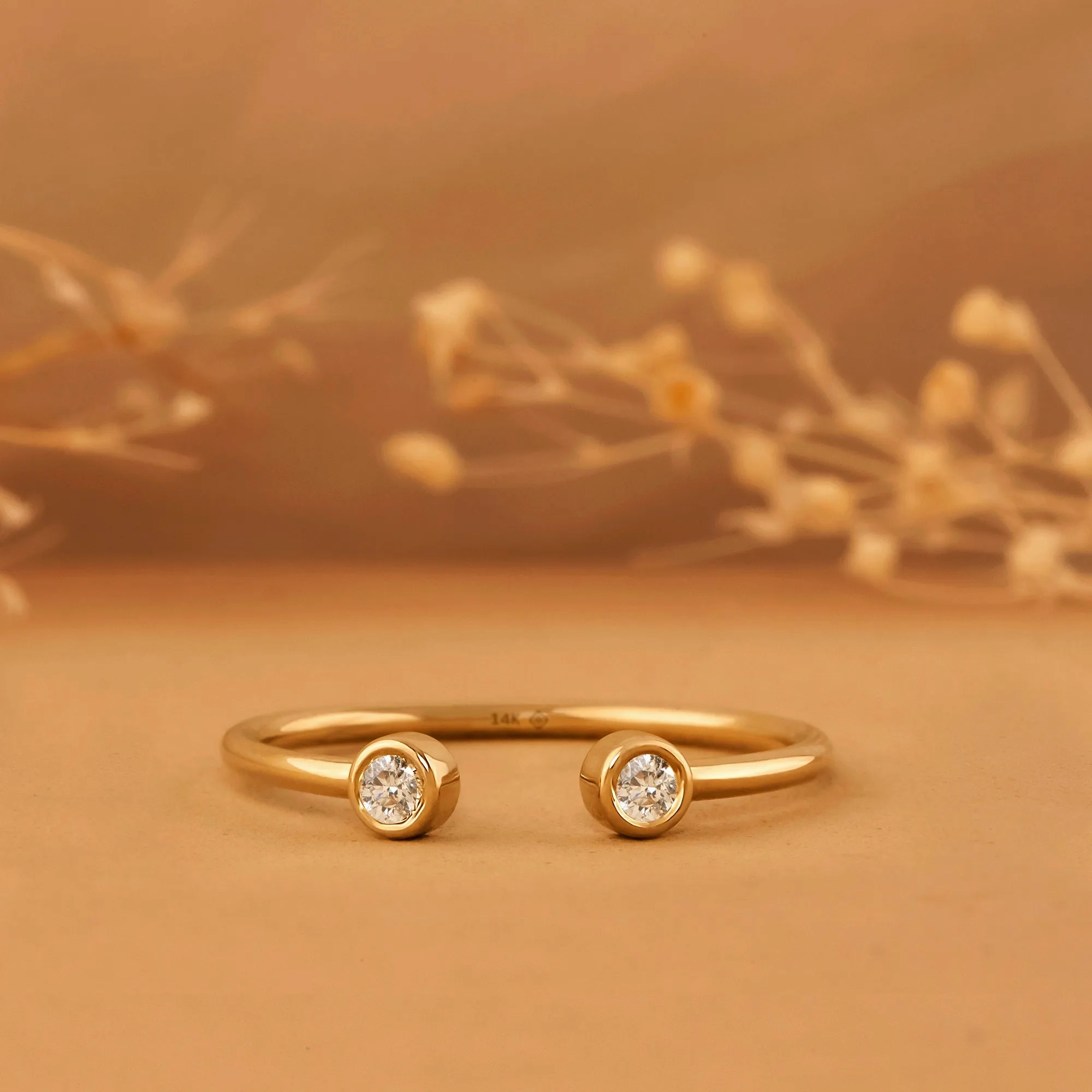 Mini Diamond Cuff Ring, Robin