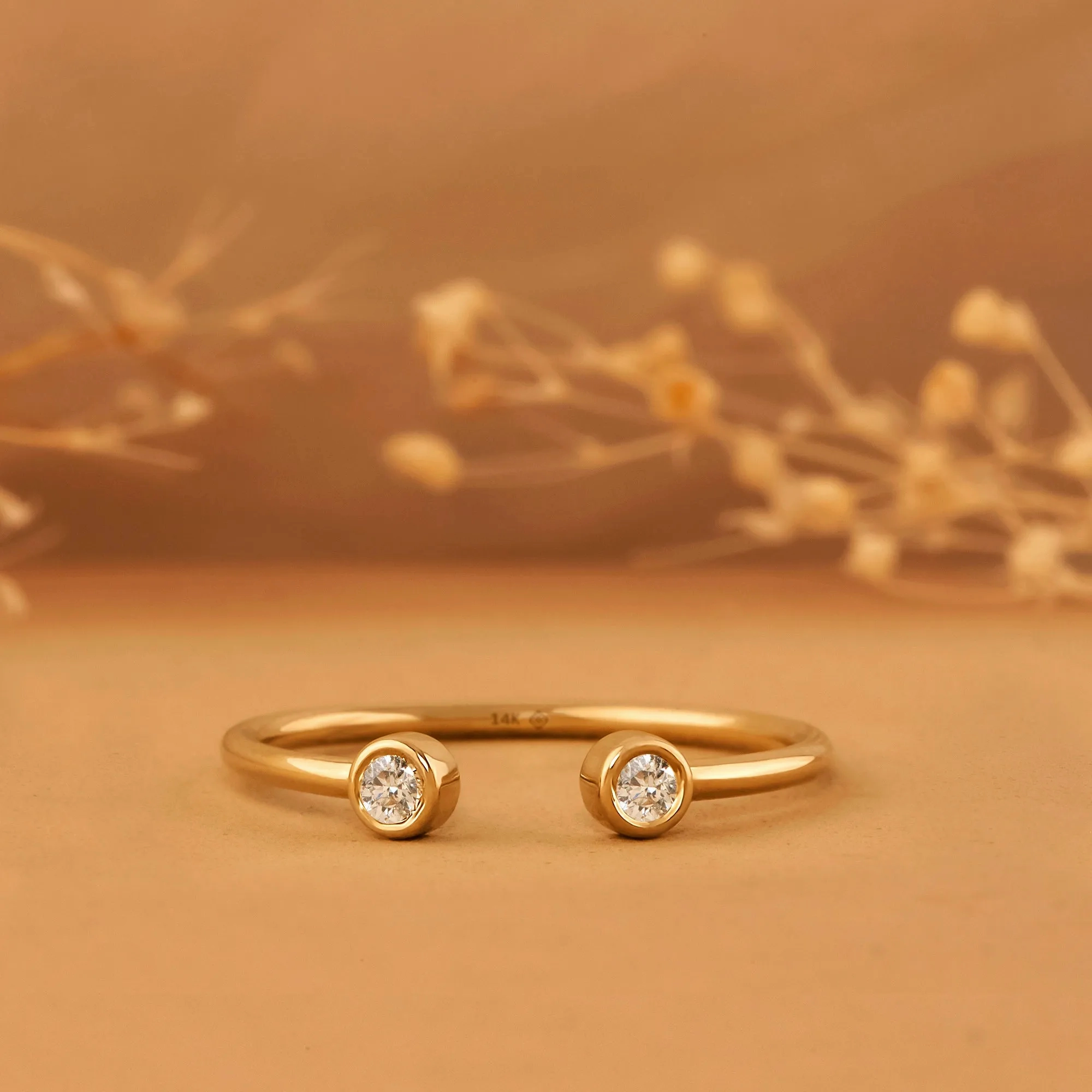Mini Diamond Cuff Ring, Robin