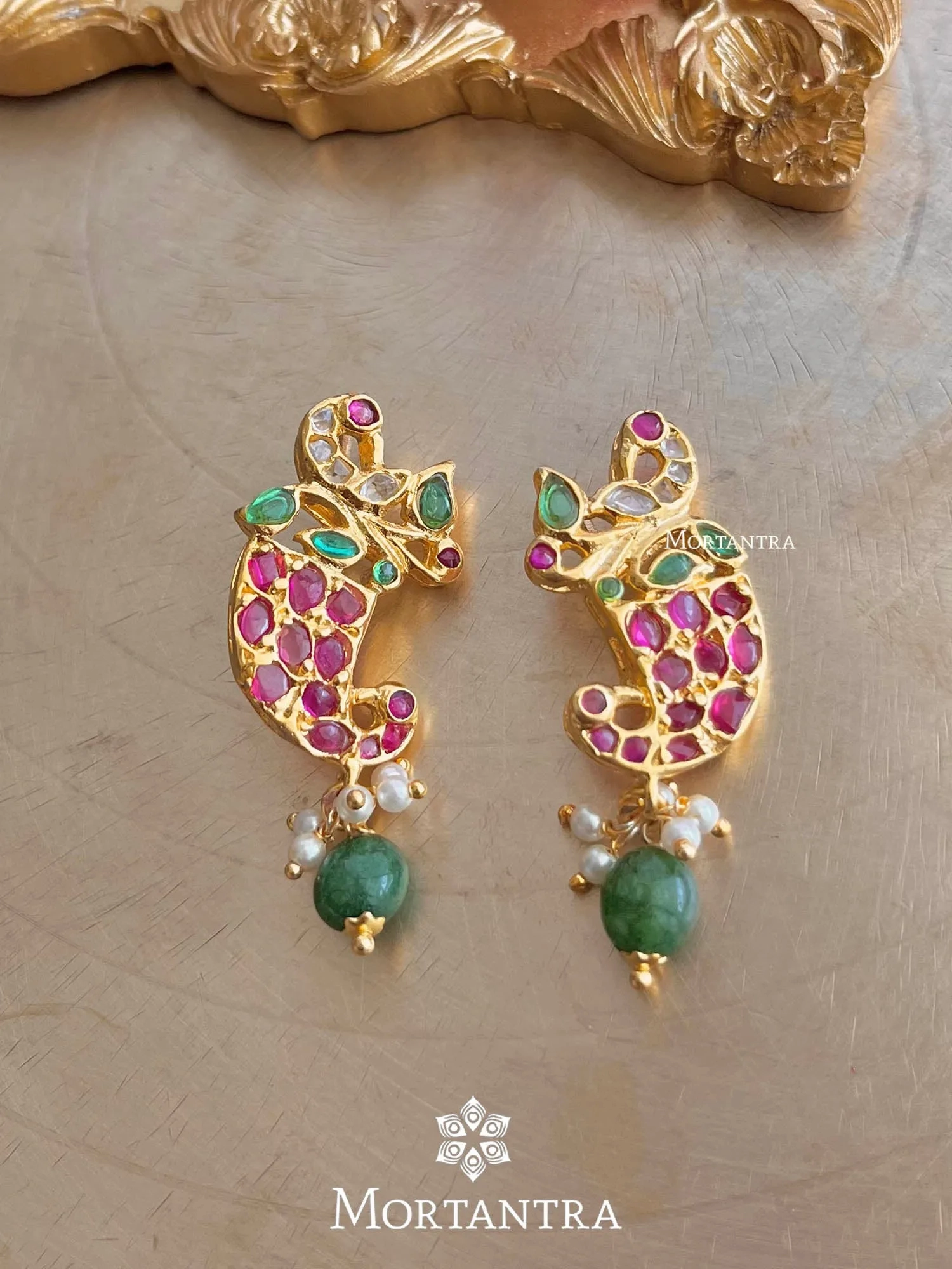Multicolor Gold Plated Mishr Earrings - MR-E53M