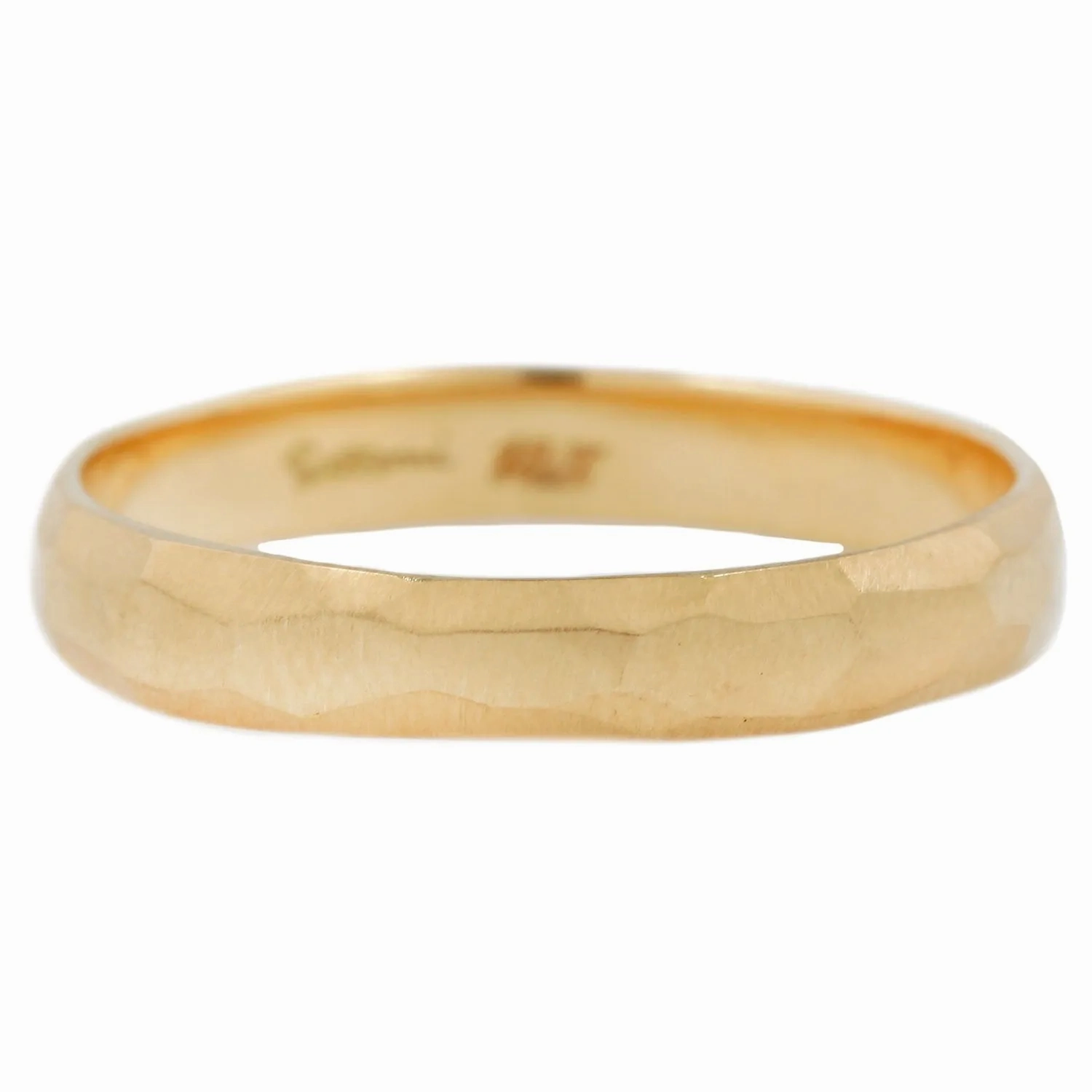 Narrow Round Edge Hammered Band