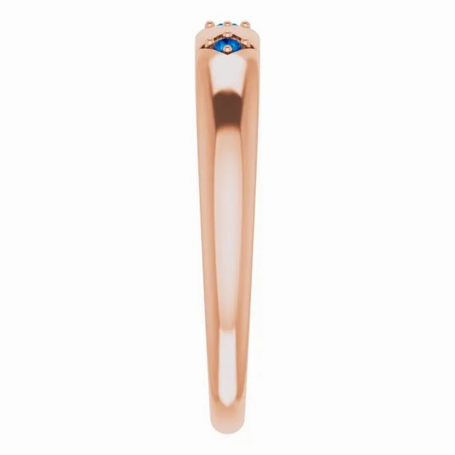 Natural Trio Blue Sapphire Stackable Ring