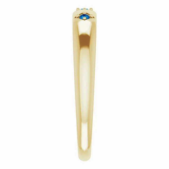 Natural Trio Blue Sapphire Stackable Ring