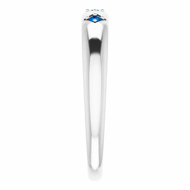 Natural Trio Blue Sapphire Stackable Ring