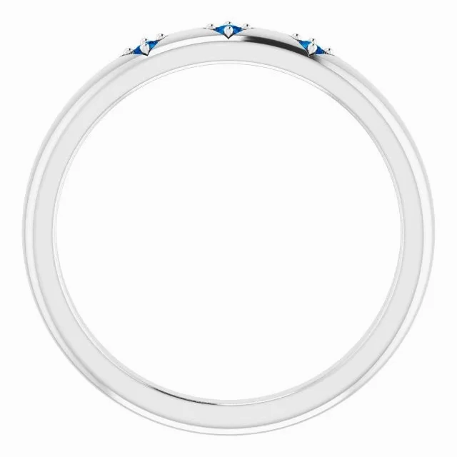 Natural Trio Blue Sapphire Stackable Ring