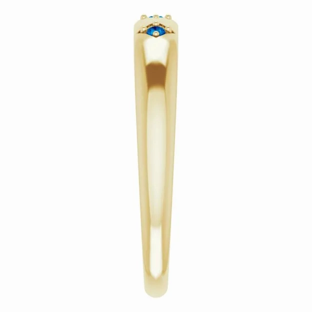 Natural Trio Blue Sapphire Stackable Ring