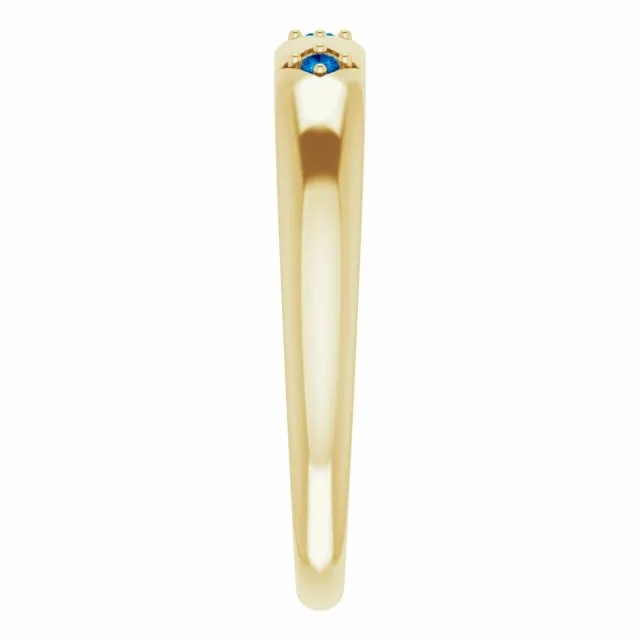 Natural Trio Blue Sapphire Stackable Ring