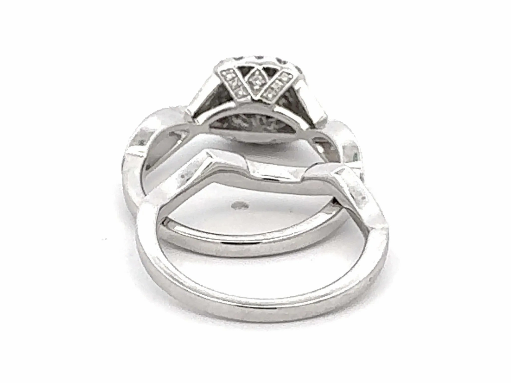 Neil Lane Diamond Engagement Ring and Matching Band 14k White Gold