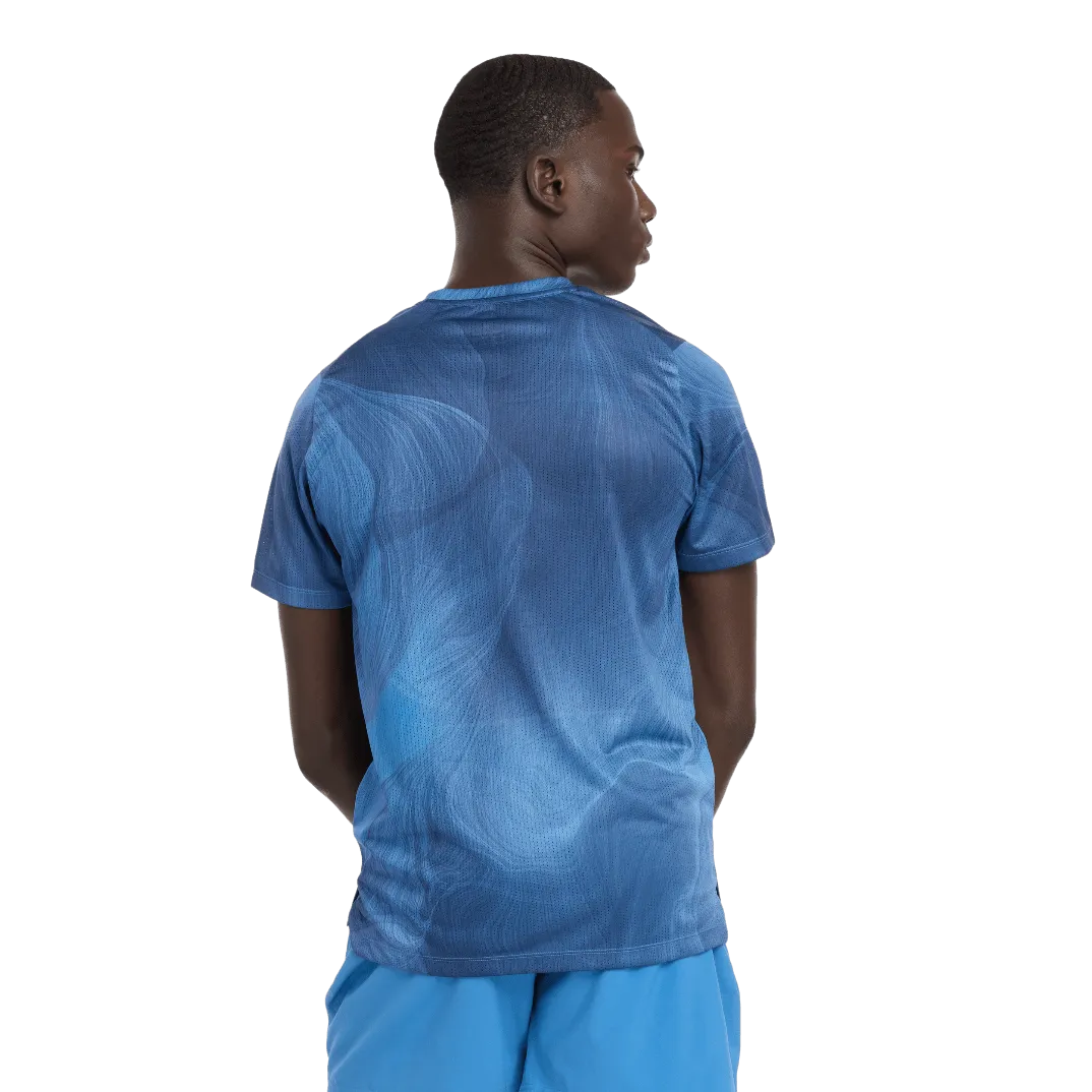 New Balance Men's Athletics Printed Short Sleeved T-shirt in Blue Agate AW24