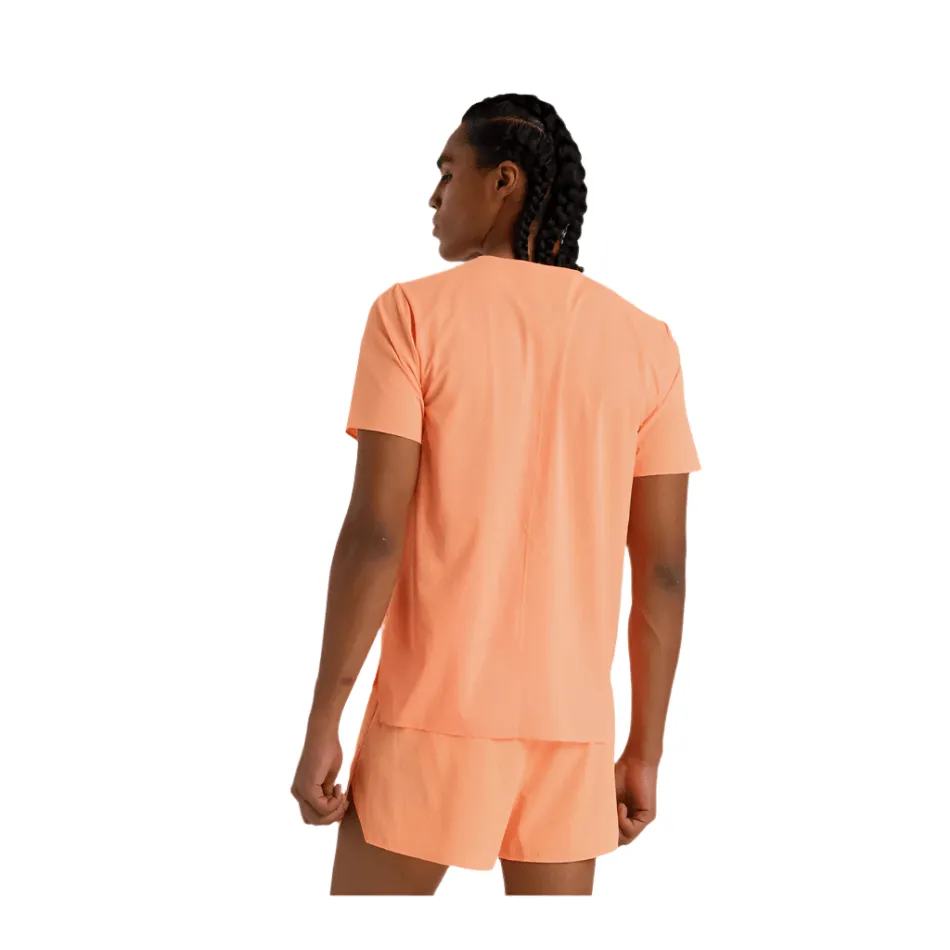 New Balance Men's Race Day Ultralight Short Sleeved T-Shirt in Hot Mango SS25