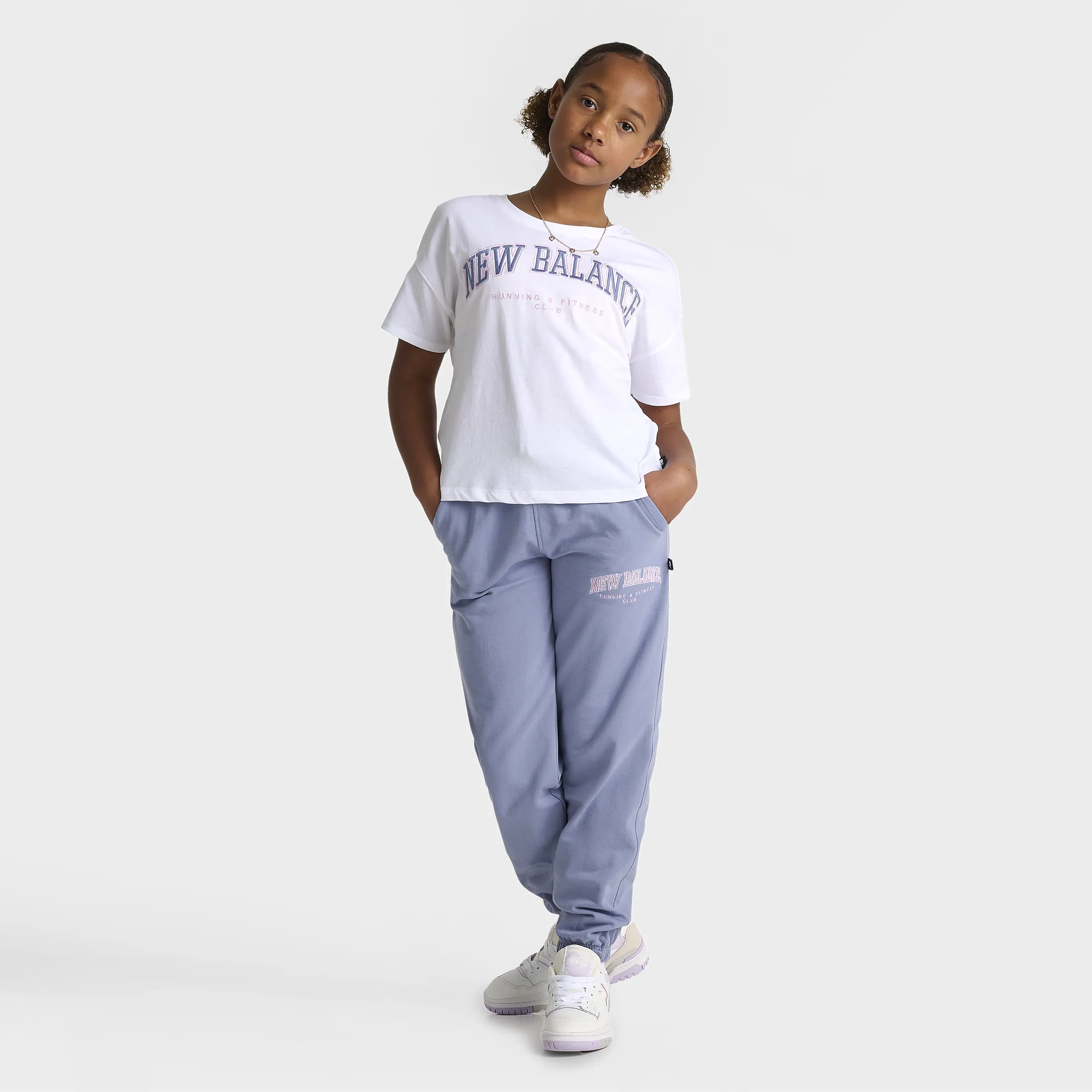 New Balance New Balance Junior Girls' Boxy Graphic Tee / White