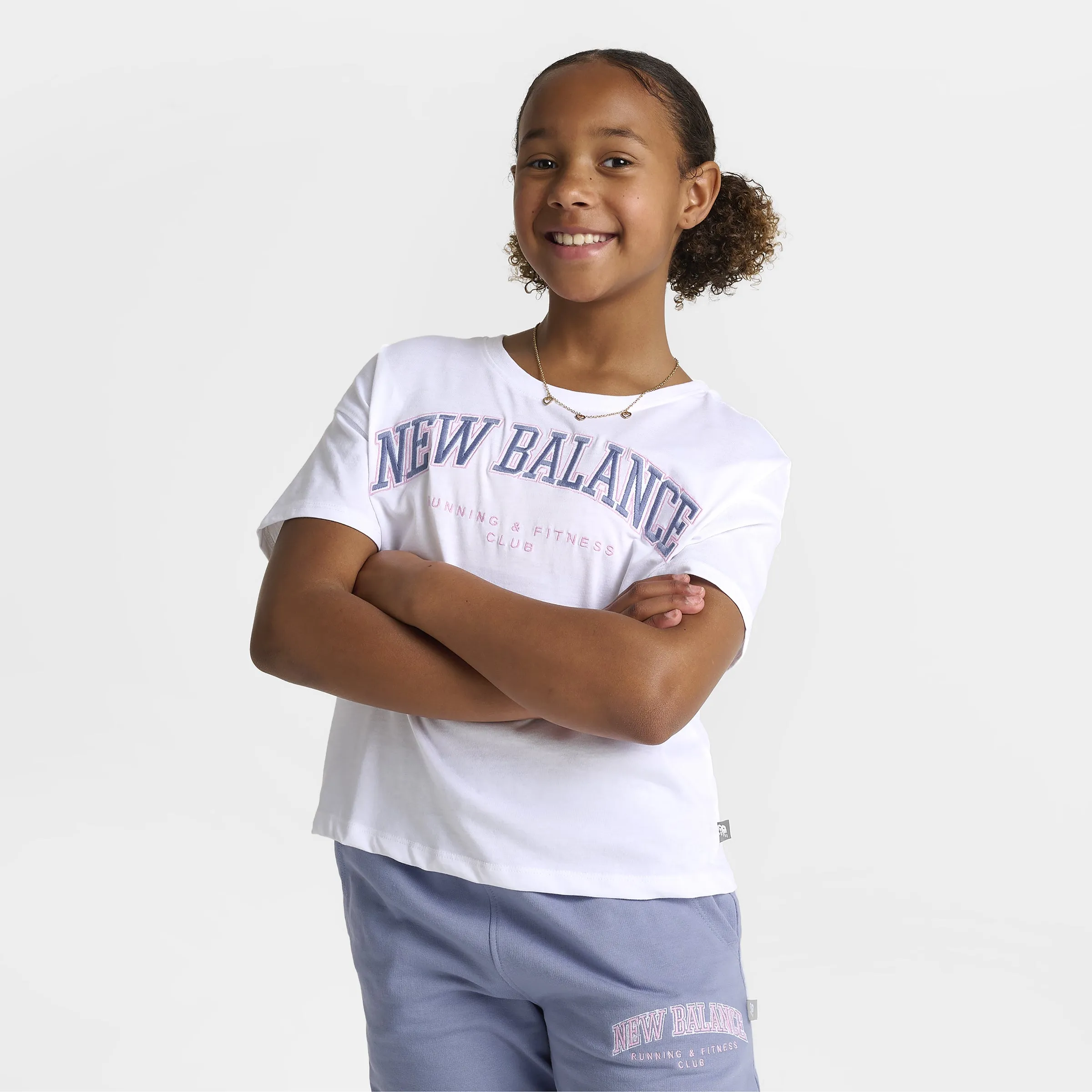 New Balance New Balance Junior Girls' Boxy Graphic Tee / White