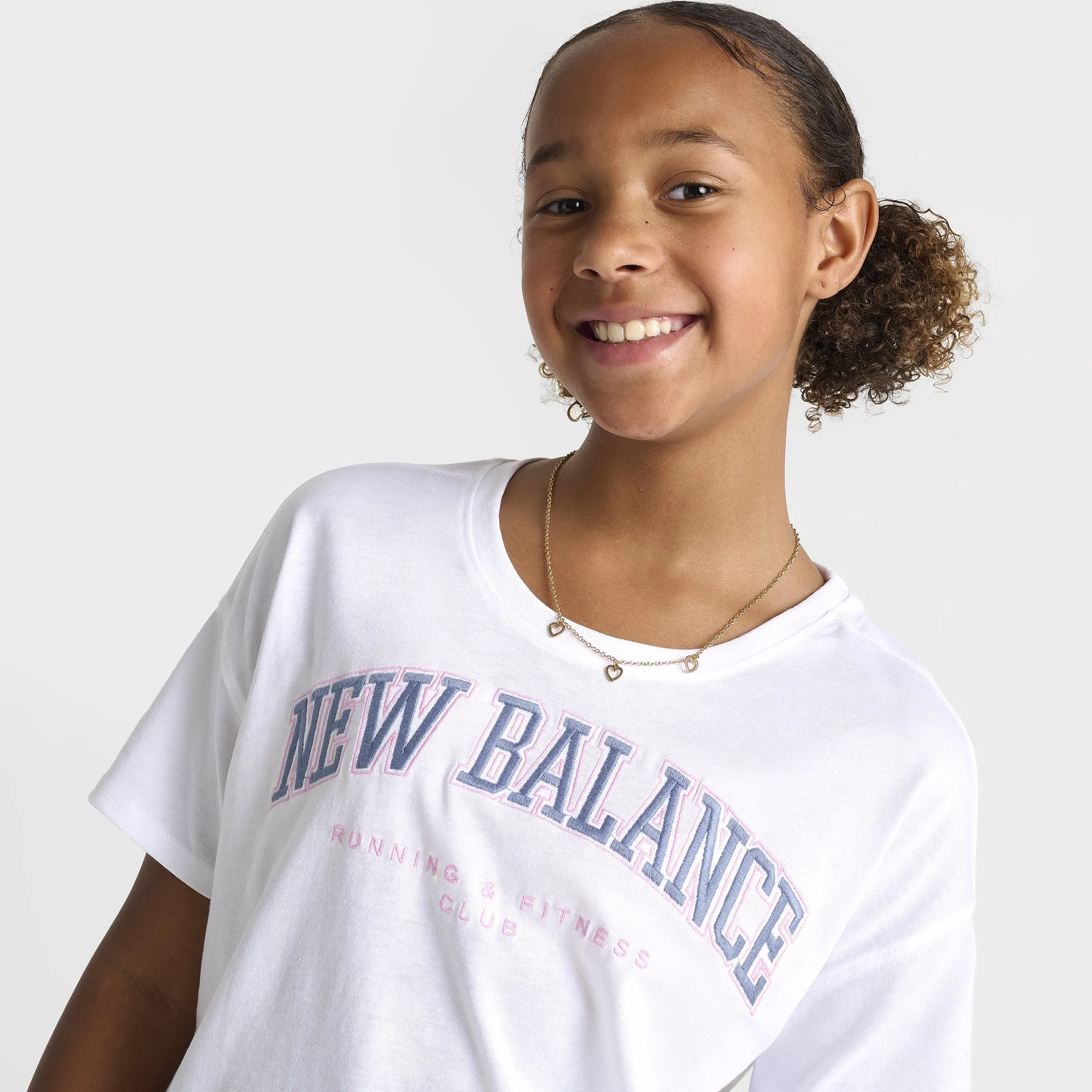 New Balance New Balance Junior Girls' Boxy Graphic Tee / White