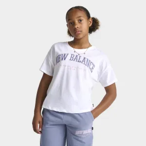 New Balance New Balance Junior Girls' Boxy Graphic Tee / White