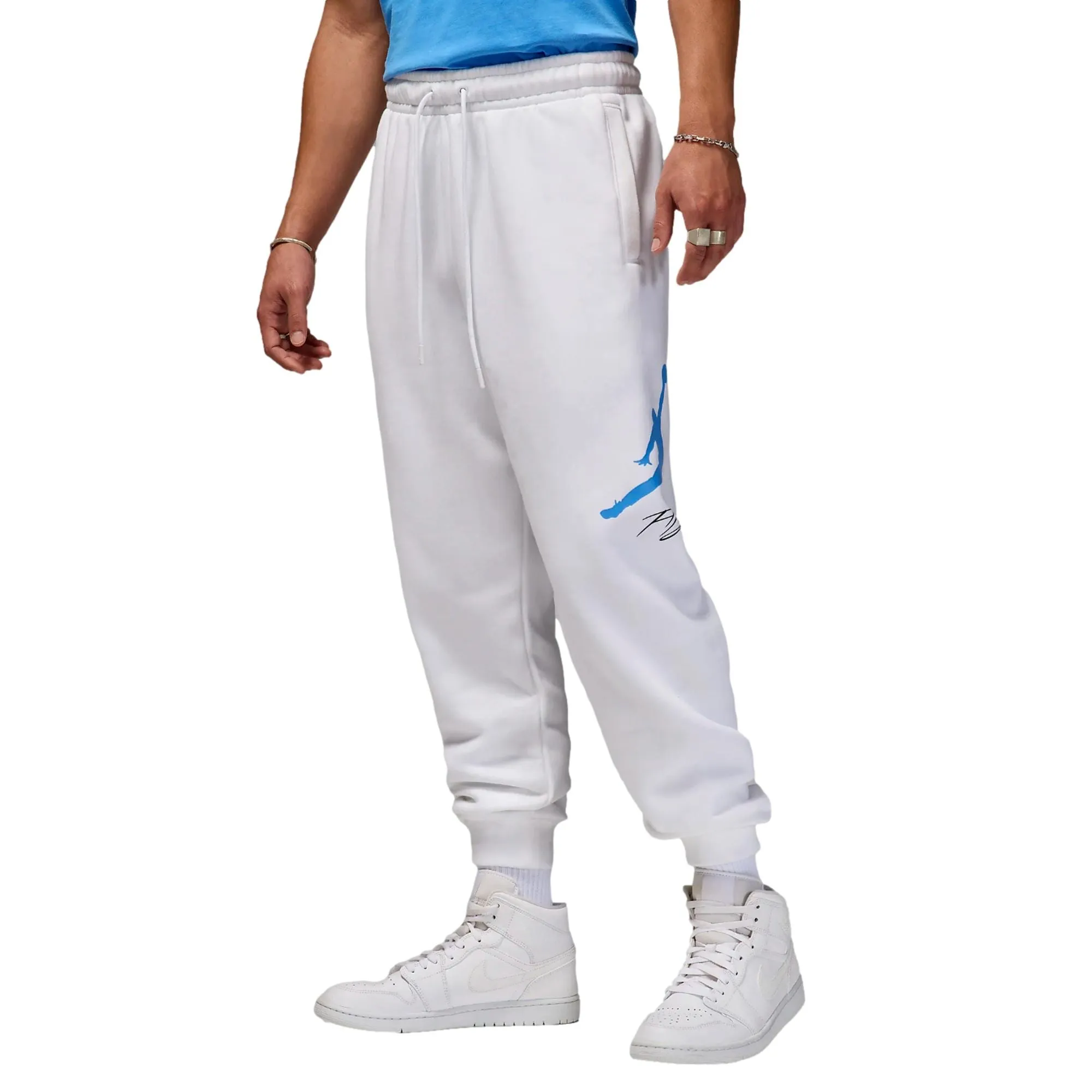 Nike Essential Fleece Baseline Pants White/Legend Blue  FD7345-100 Men's