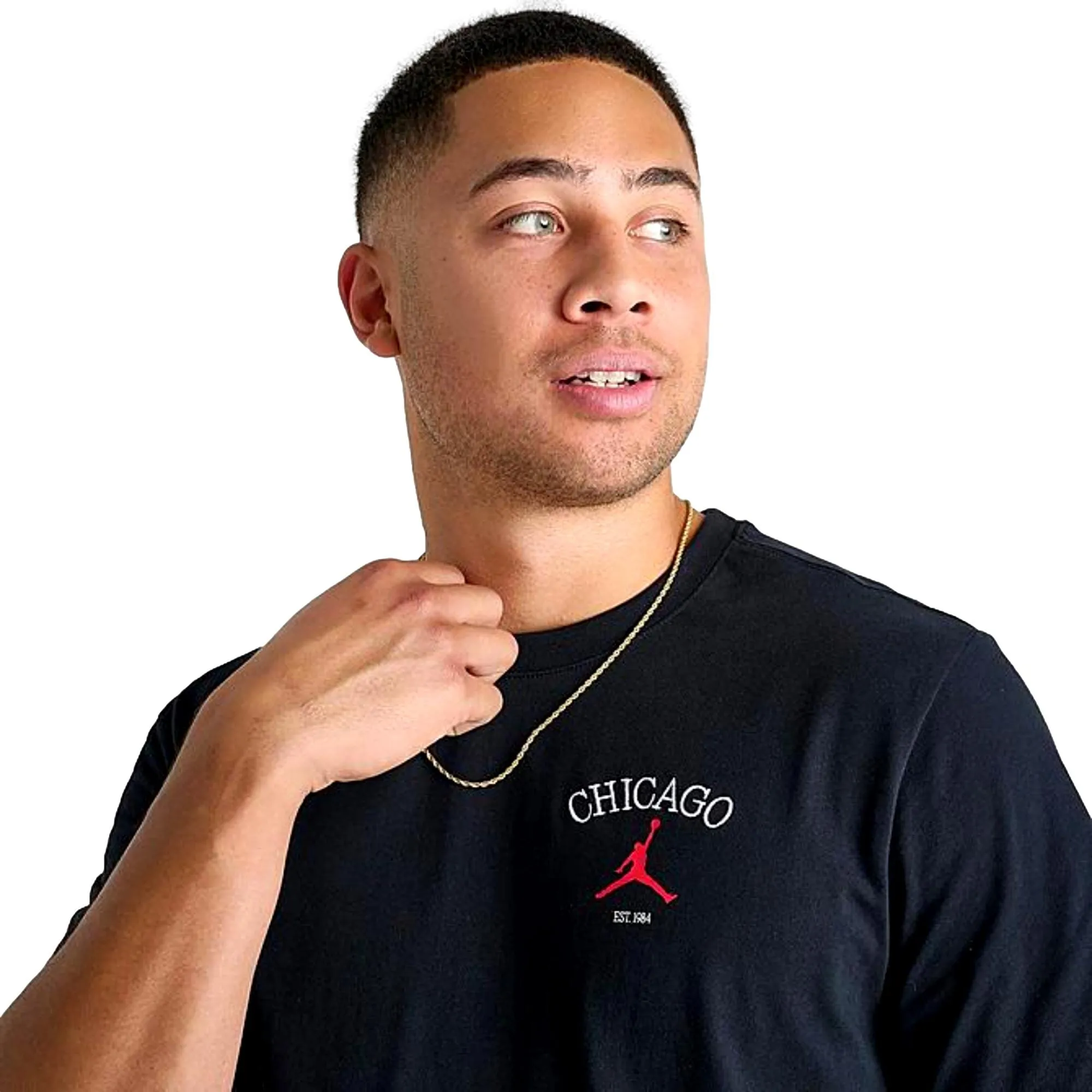 Nike Jordan Chi City T-Shirt Black/White-Red  HF1155-010 Men's