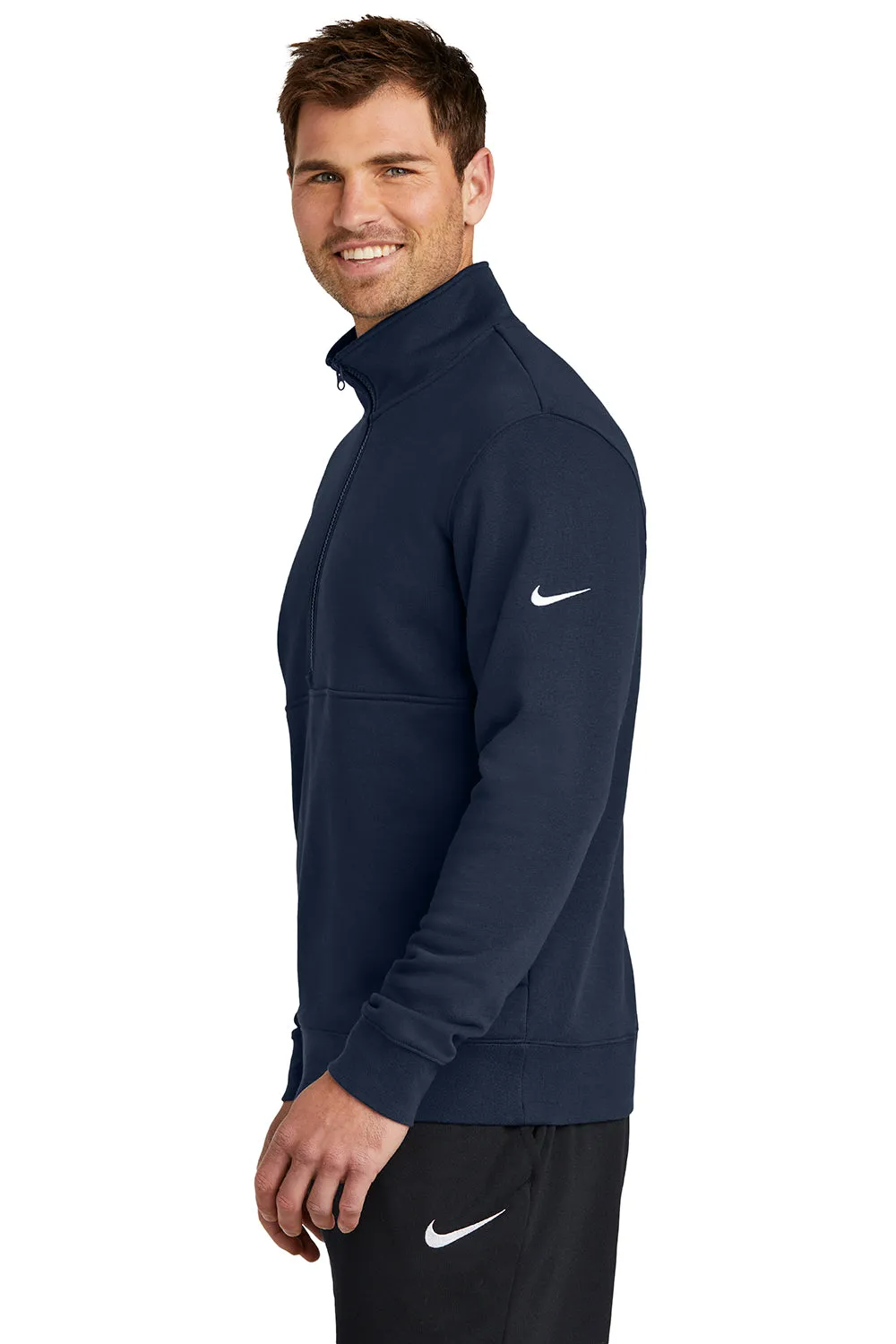 Nike Mens Club Fleece 1/4 Zip Sweatshirt w/ Pockets - Midnight Navy Blue