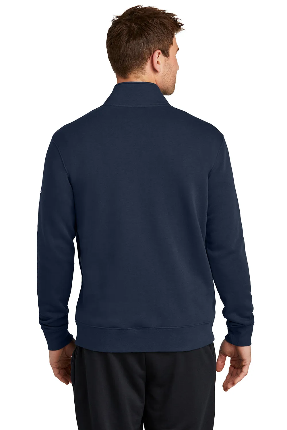 Nike Mens Club Fleece 1/4 Zip Sweatshirt w/ Pockets - Midnight Navy Blue