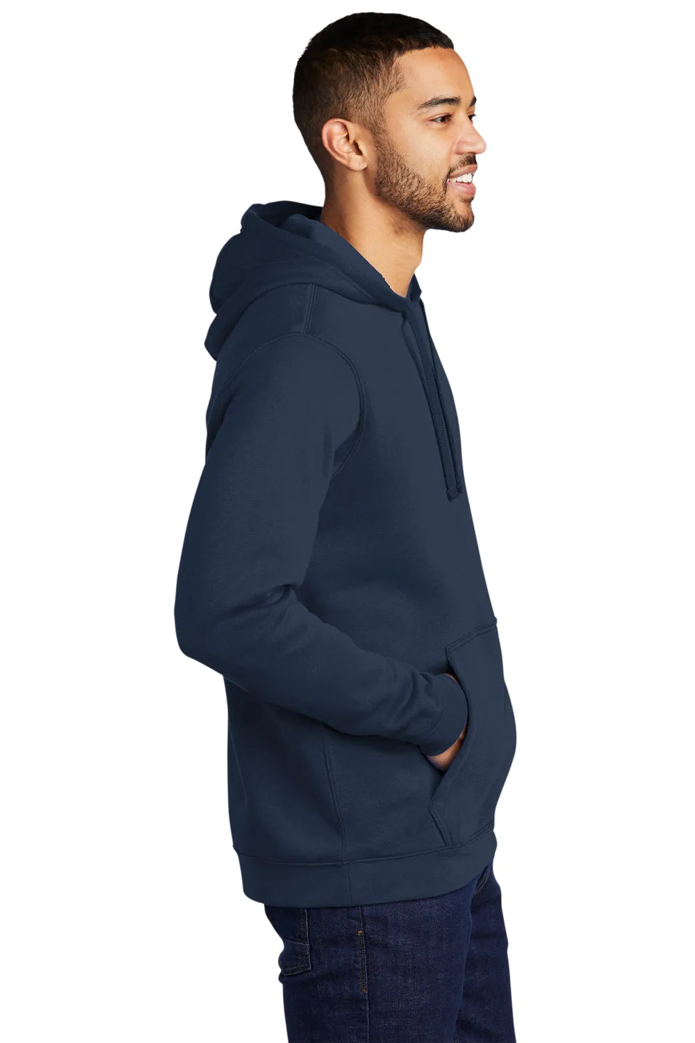 Nike Mens Club Fleece Hooded Sweatshirt Hoodie w/ Pouch Pocket - Navy Blue