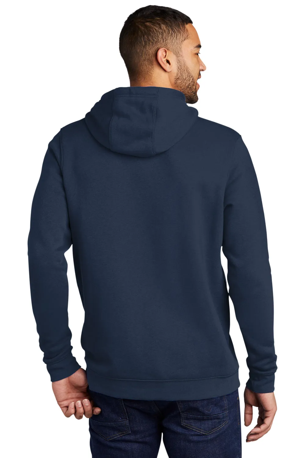Nike Mens Club Fleece Hooded Sweatshirt Hoodie w/ Pouch Pocket - Navy Blue
