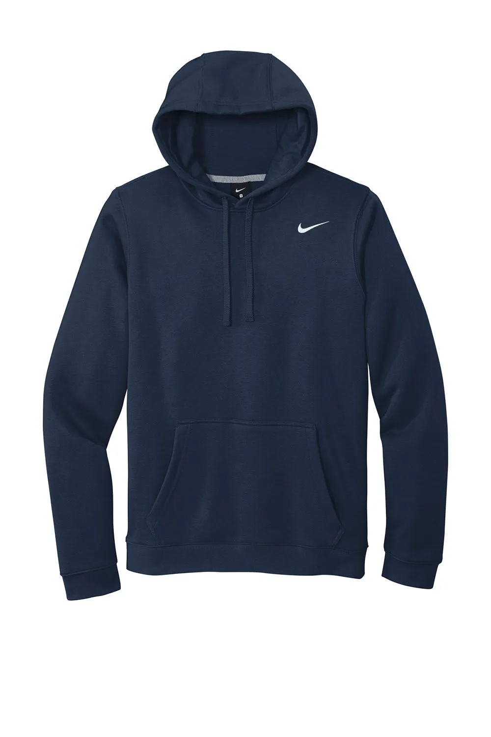 Nike Mens Club Fleece Hooded Sweatshirt Hoodie w/ Pouch Pocket - Navy Blue