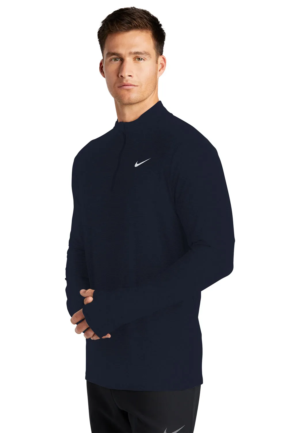 Nike Mens Element Dri-Fit Moisture Wicking 1/4 Zip Sweatshirt - Navy Blue