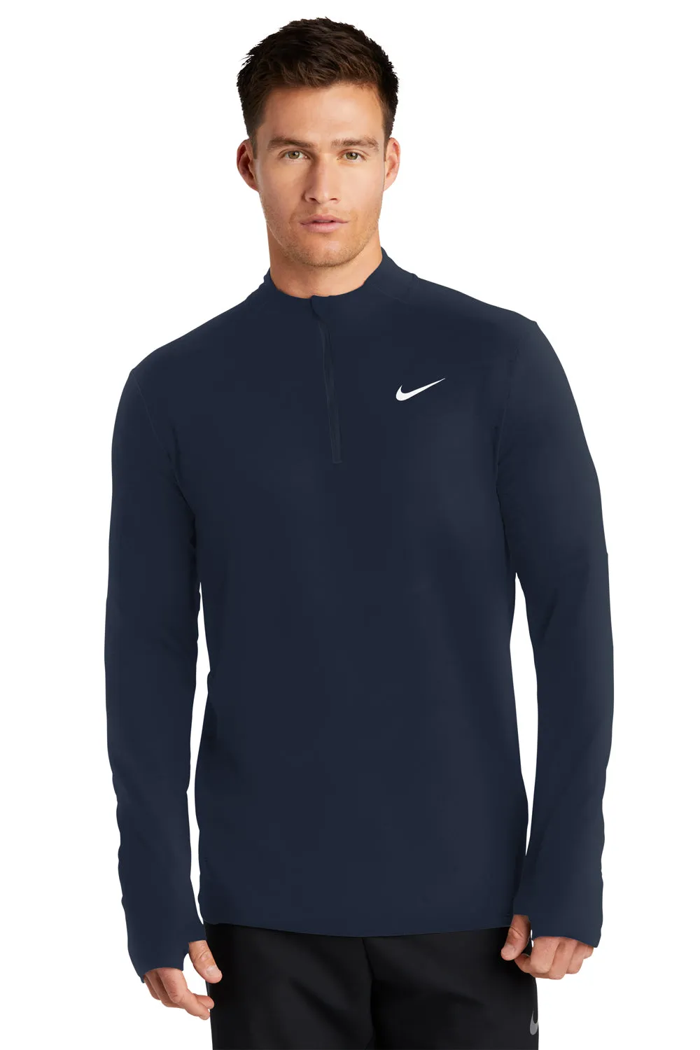 Nike Mens Element Dri-Fit Moisture Wicking 1/4 Zip Sweatshirt - Navy Blue