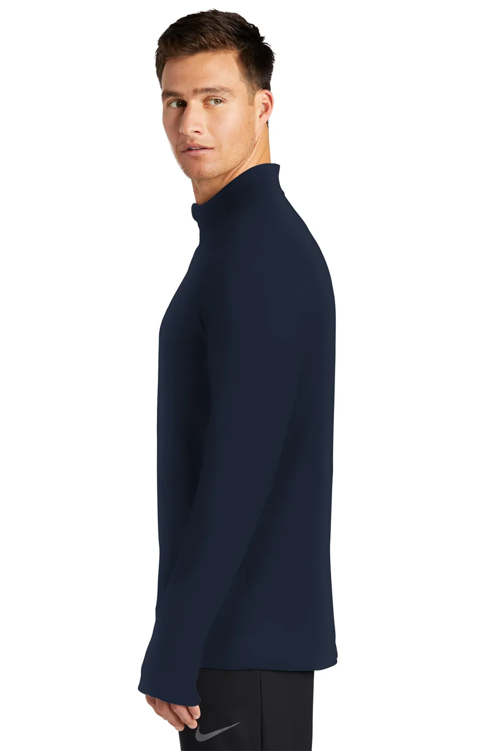 Nike Mens Element Dri-Fit Moisture Wicking 1/4 Zip Sweatshirt - Navy Blue