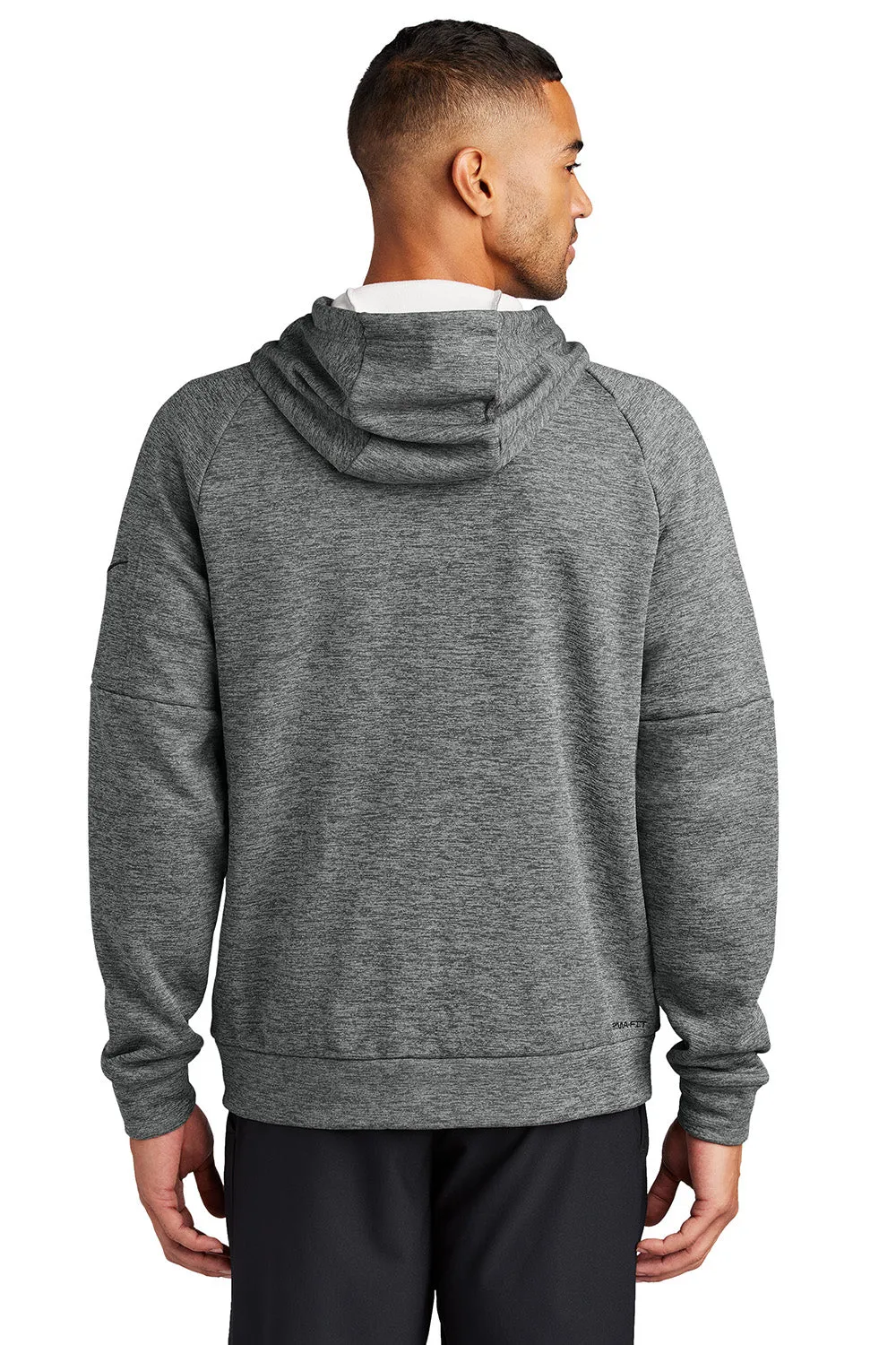 Nike Mens Therma-Fit Fleece Full Zip Hooded Sweatshirt Hoodie w/ Pockets - Heather Charcoal Grey