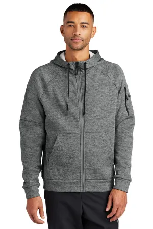 Nike Mens Therma-Fit Fleece Full Zip Hooded Sweatshirt Hoodie w/ Pockets - Heather Charcoal Grey