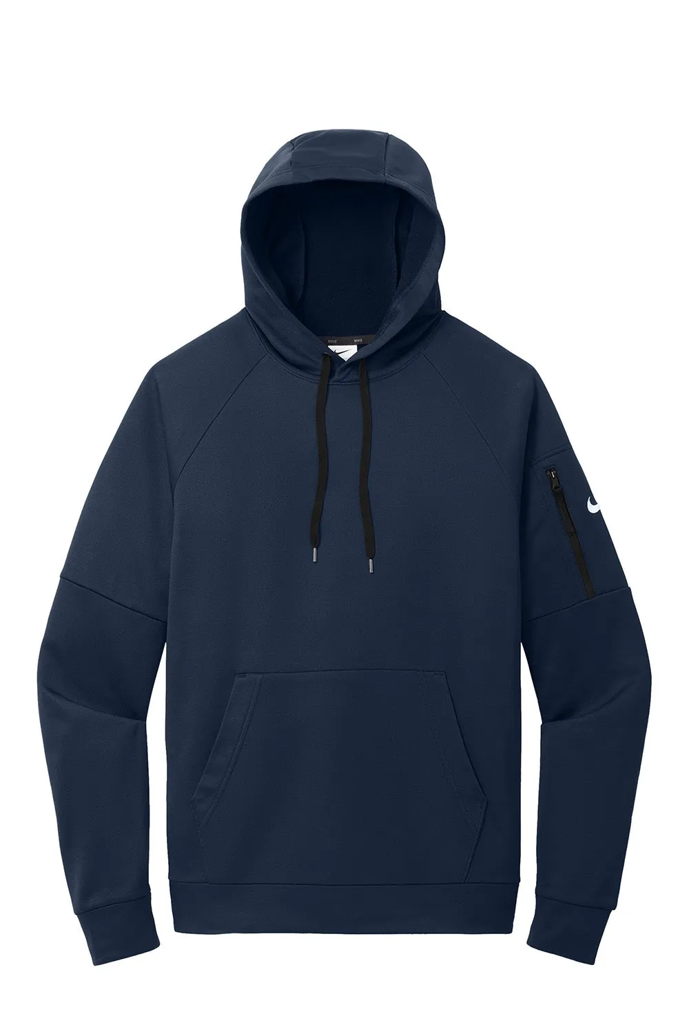 Nike Mens Therma-Fit Fleece Hooded Sweatshirt Hoodie w/ Pouch Pocket - Navy Blue