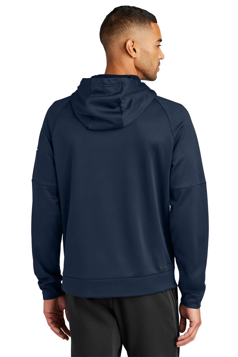 Nike Mens Therma-Fit Fleece Hooded Sweatshirt Hoodie w/ Pouch Pocket - Navy Blue